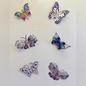 Lot of Butterfly Pins (Qty 9) Vintage, Silver, etc.